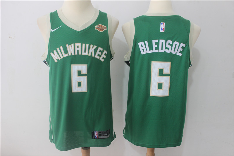 Men Milwaukee Bucks 6 Bledsoe Green Game Nike NBA Jerseys
